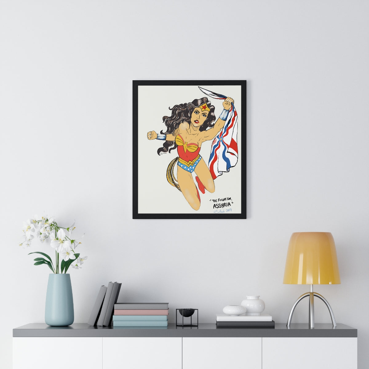 The Fight for Assyria - Wood-Framed Poster
