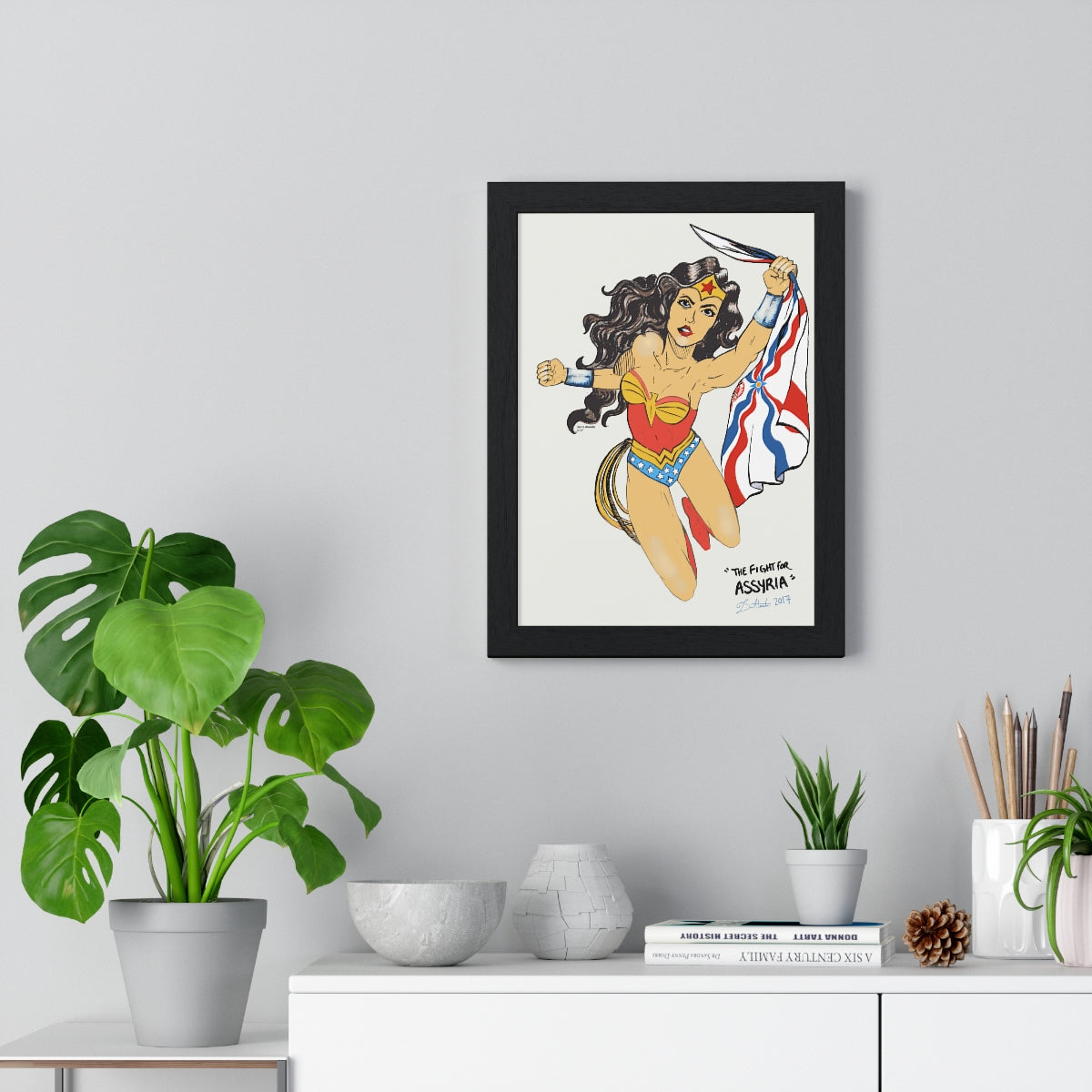 The Fight for Assyria - Wood-Framed Poster