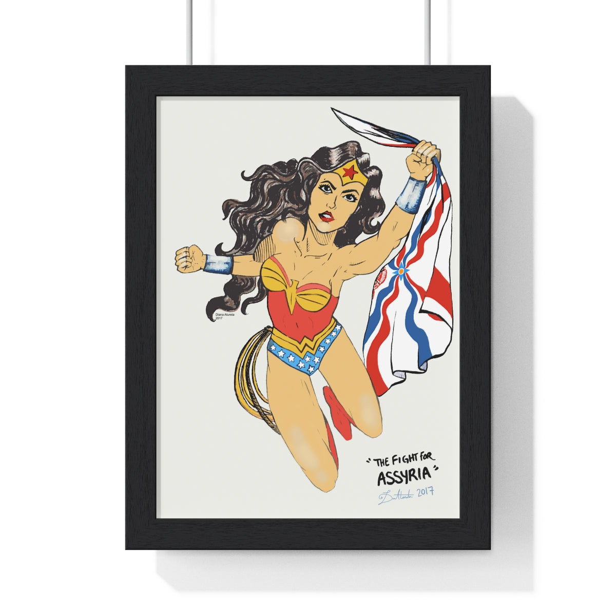 The Fight for Assyria - Wood-Framed Poster