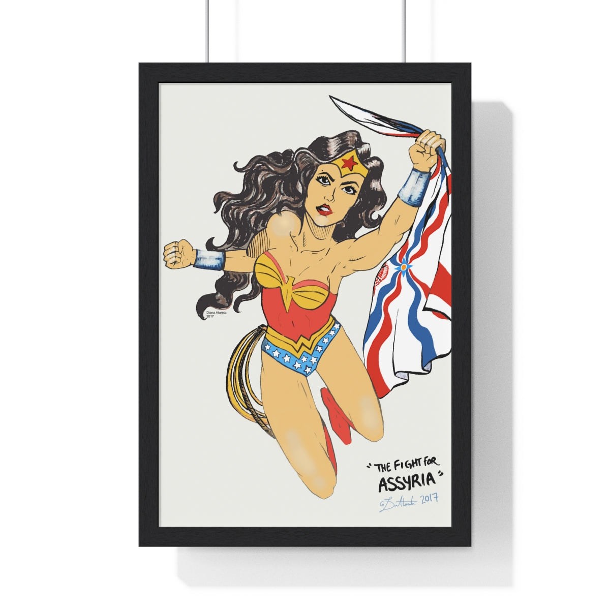 The Fight for Assyria - Wood-Framed Poster