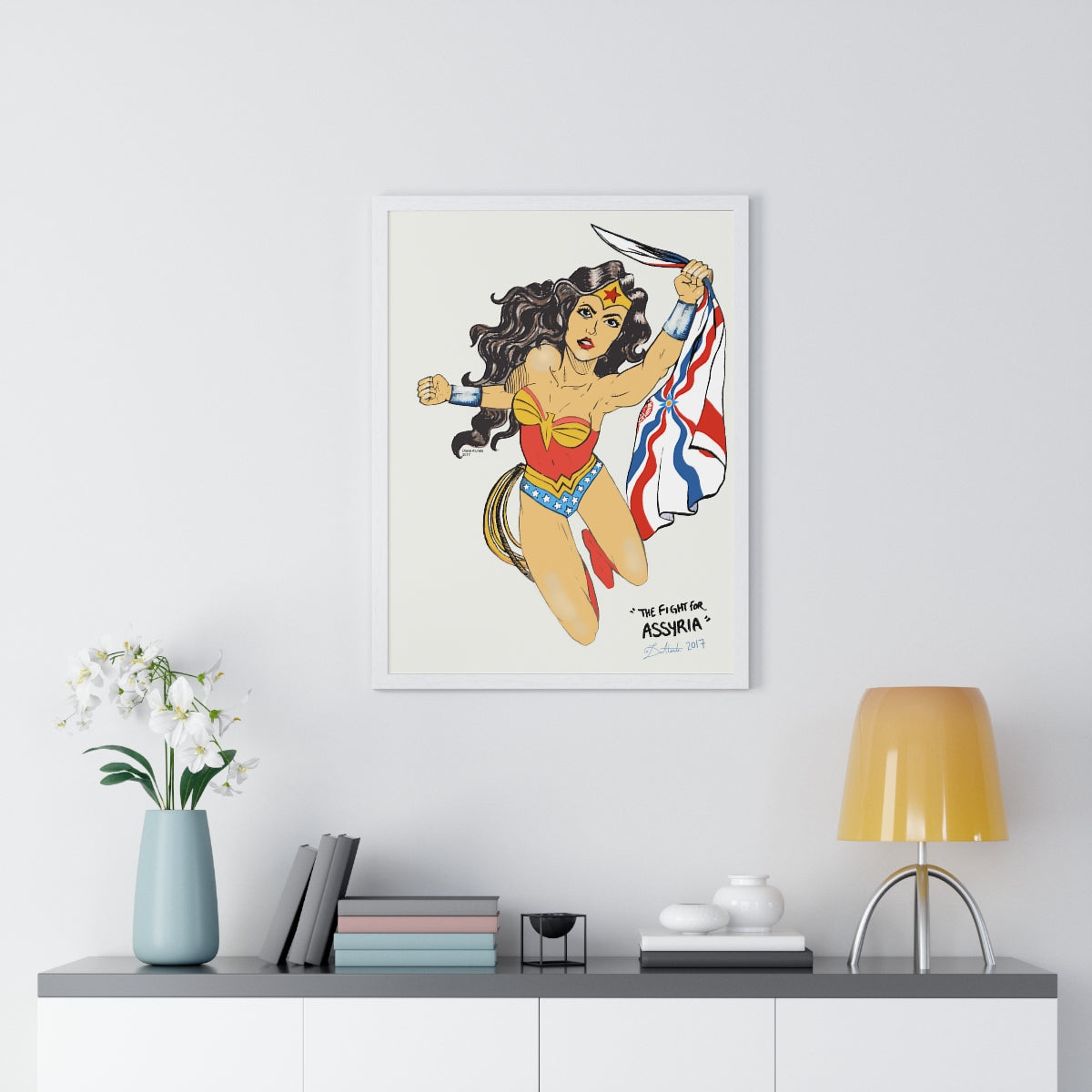 The Fight for Assyria - Wood-Framed Poster