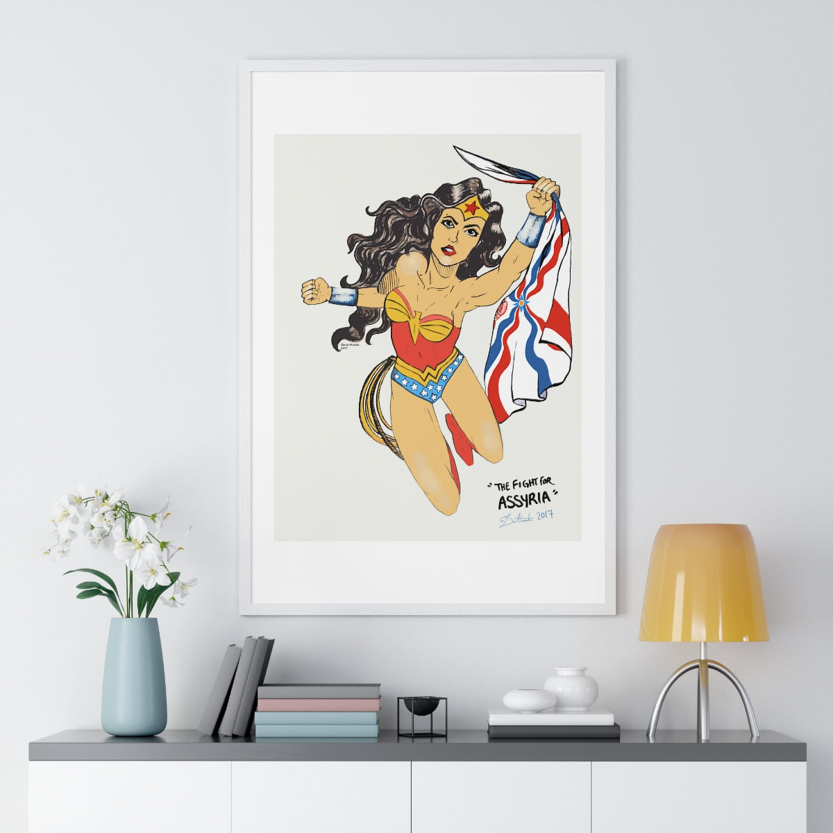 The Fight for Assyria - Wood-Framed Poster