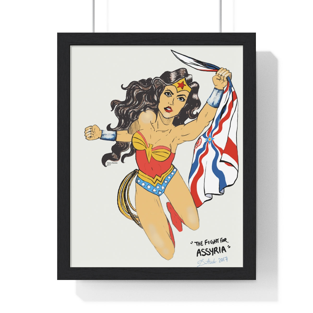 The Fight for Assyria - Wood-Framed Poster