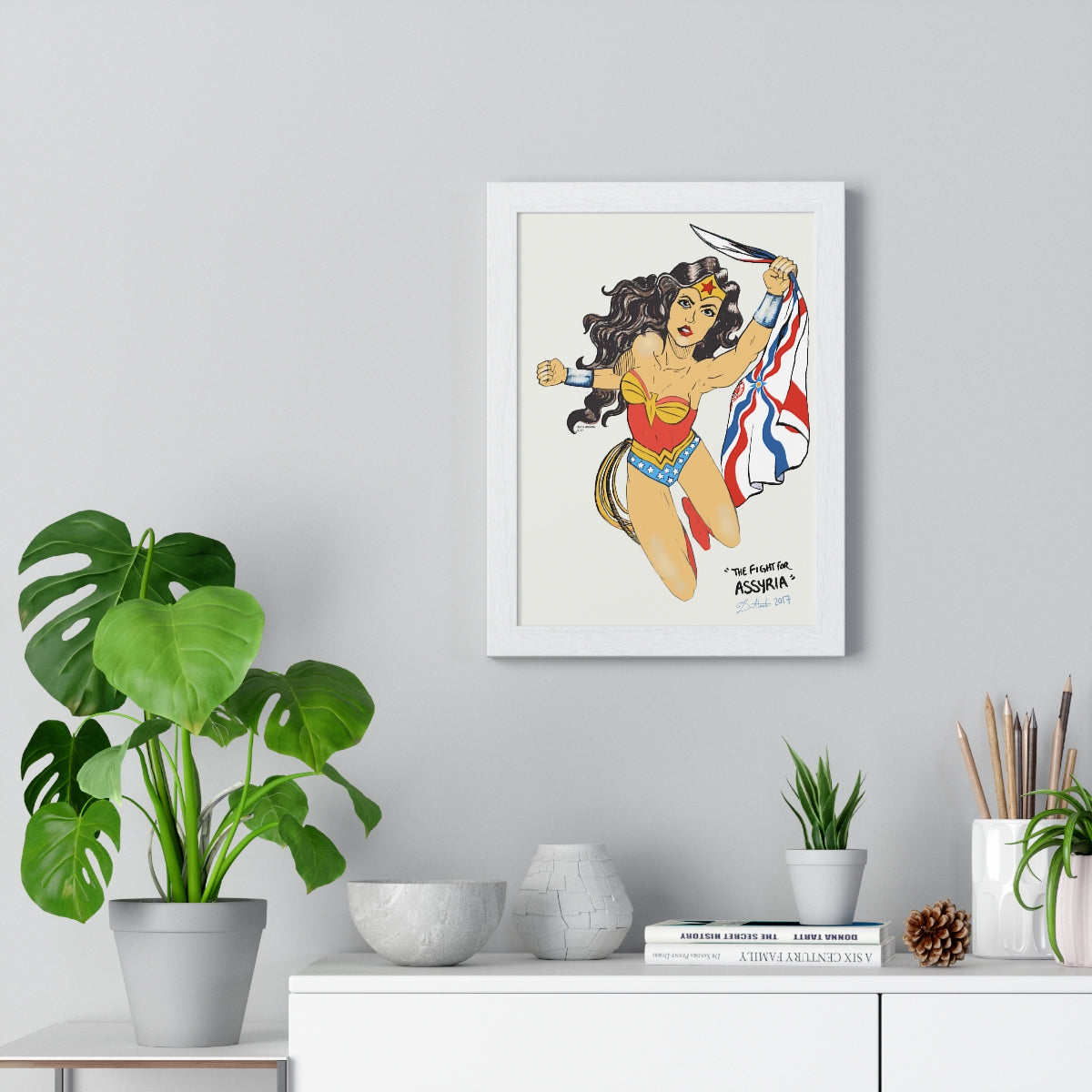 The Fight for Assyria - Wood-Framed Poster