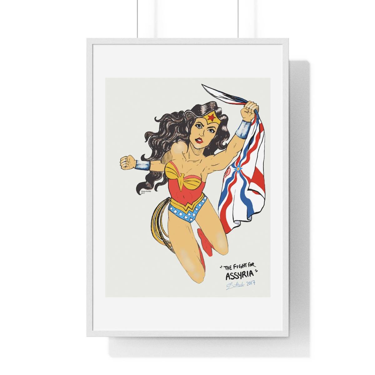 The Fight for Assyria - Wood-Framed Poster