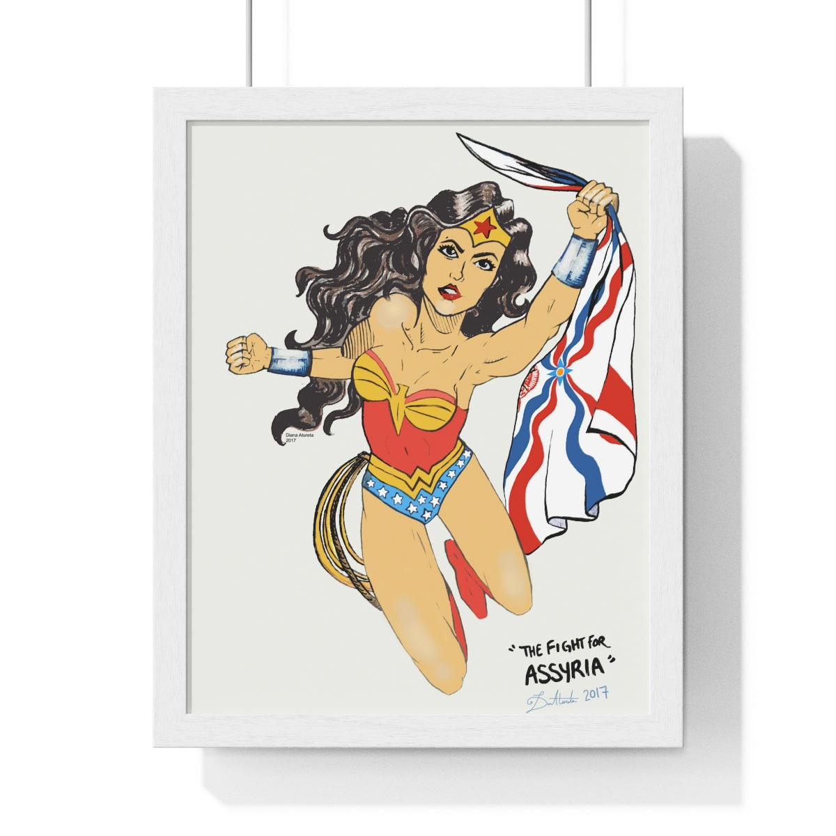 The Fight for Assyria - Wood-Framed Poster