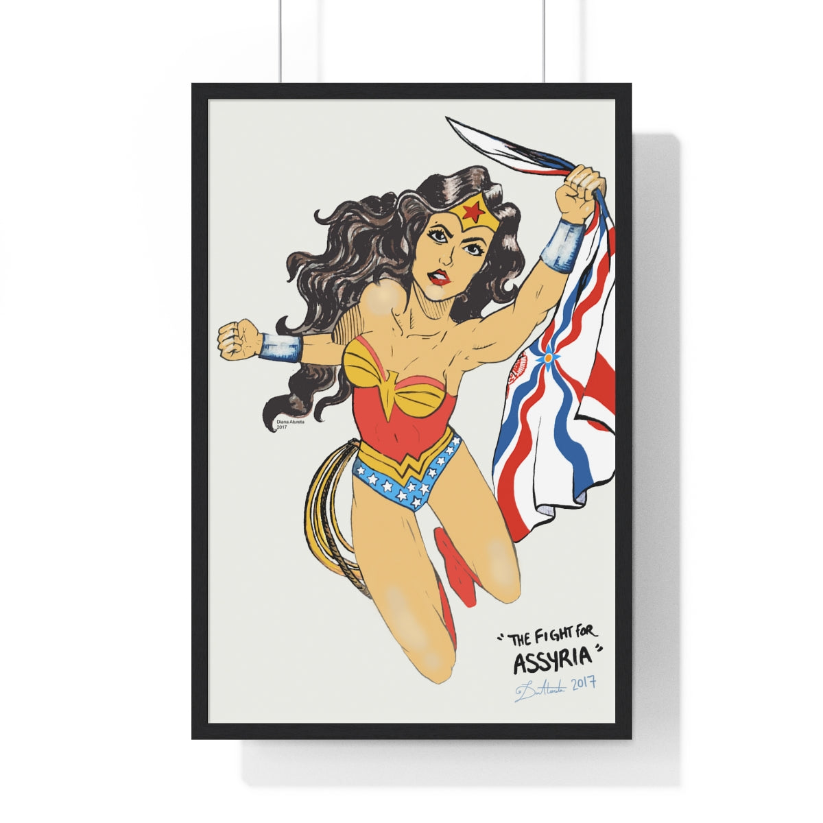 The Fight for Assyria - Wood-Framed Poster