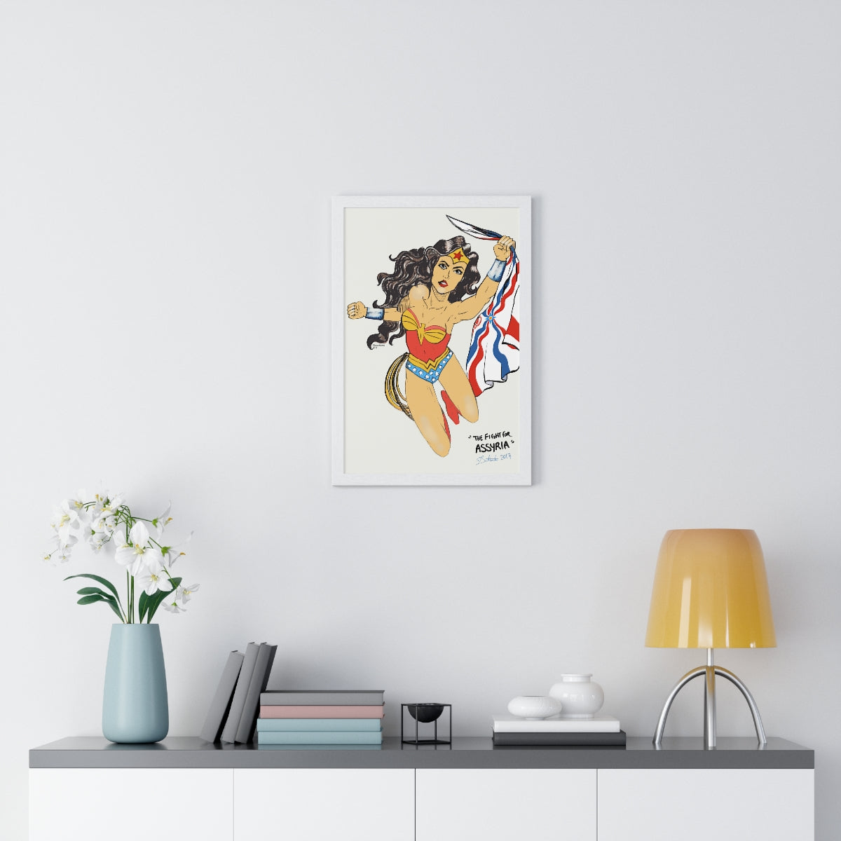 The Fight for Assyria - Wood-Framed Poster