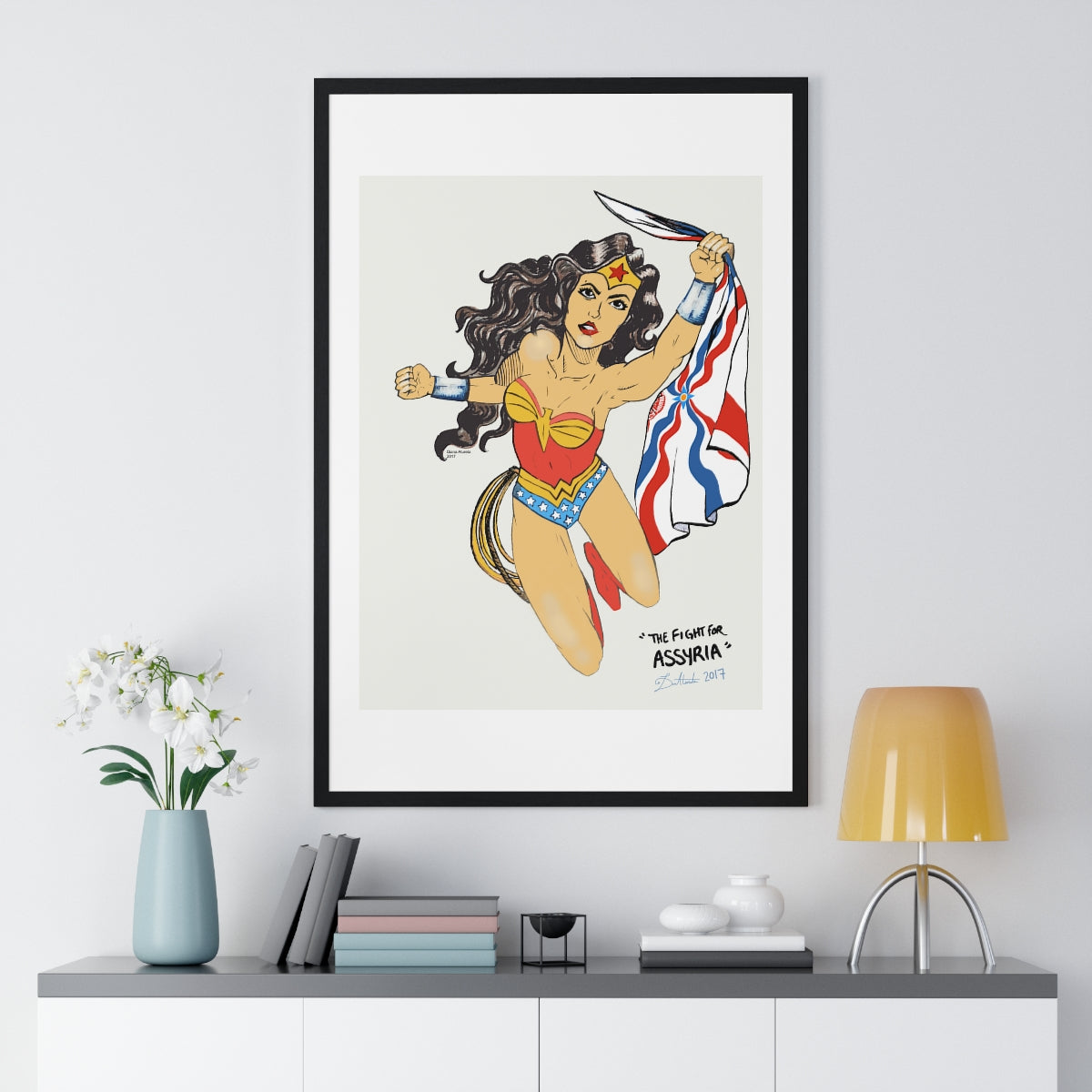 The Fight for Assyria - Wood-Framed Poster