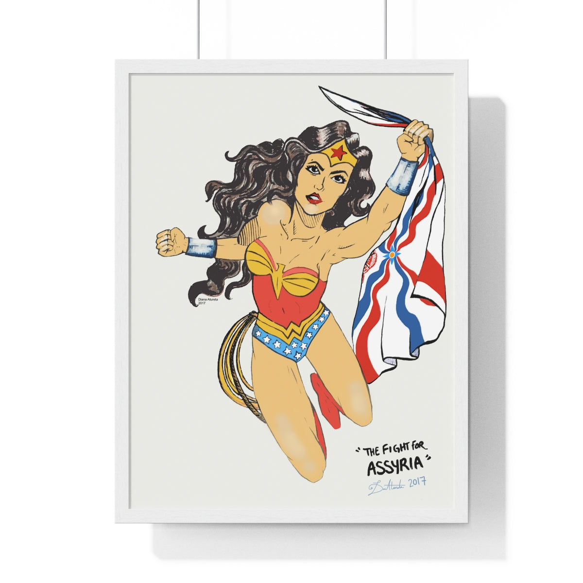 The Fight for Assyria - Wood-Framed Poster