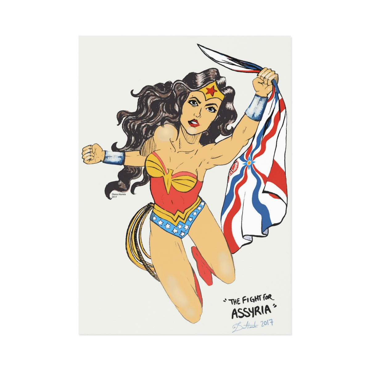 The Fight for Assyria - Fine Art Postcards
