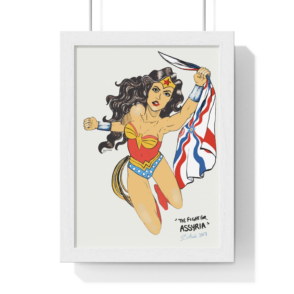 The Fight for Assyria - Wood-Framed Poster