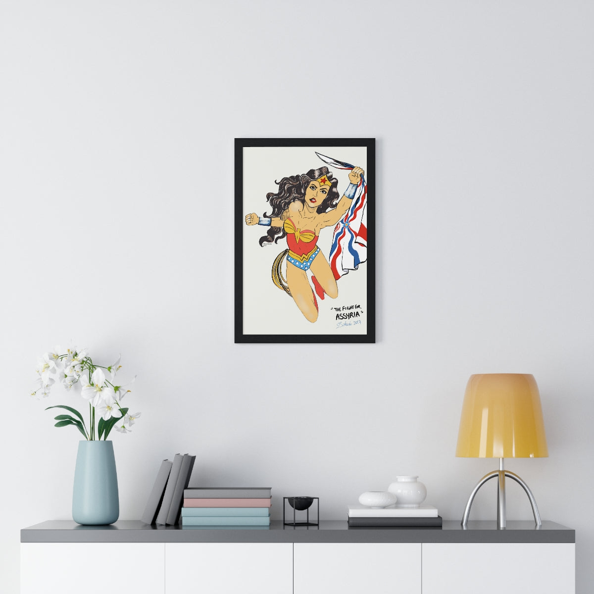 The Fight for Assyria - Wood-Framed Poster
